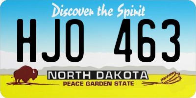 ND license plate HJO463