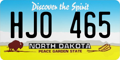 ND license plate HJO465