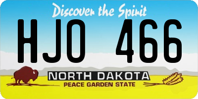 ND license plate HJO466