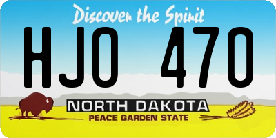 ND license plate HJO470