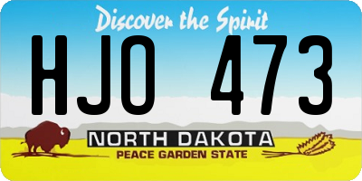 ND license plate HJO473