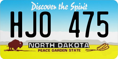 ND license plate HJO475