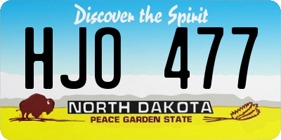 ND license plate HJO477