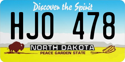 ND license plate HJO478