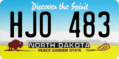 ND license plate HJO483