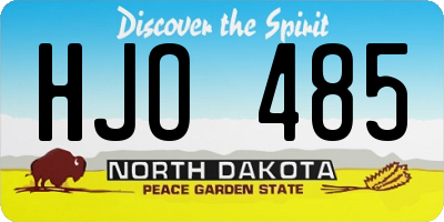 ND license plate HJO485