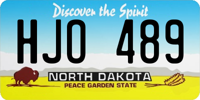 ND license plate HJO489