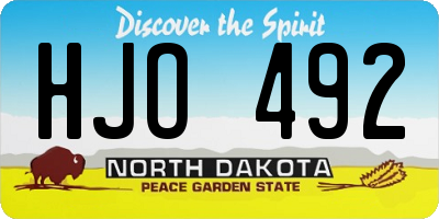 ND license plate HJO492