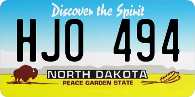 ND license plate HJO494