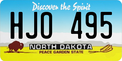 ND license plate HJO495