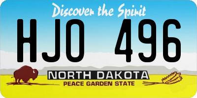 ND license plate HJO496