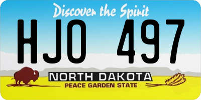 ND license plate HJO497