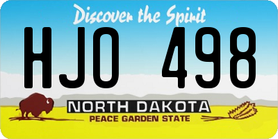 ND license plate HJO498