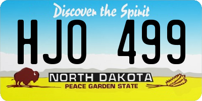 ND license plate HJO499