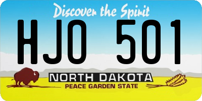 ND license plate HJO501