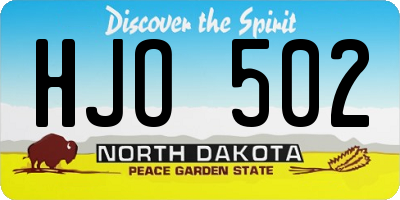 ND license plate HJO502