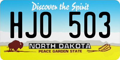 ND license plate HJO503