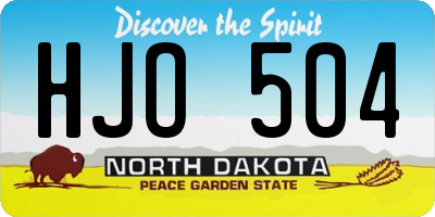 ND license plate HJO504