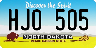 ND license plate HJO505