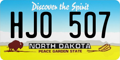 ND license plate HJO507