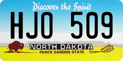 ND license plate HJO509