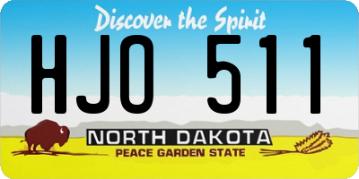 ND license plate HJO511