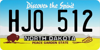 ND license plate HJO512