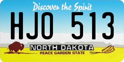 ND license plate HJO513