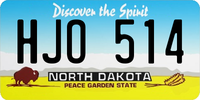 ND license plate HJO514