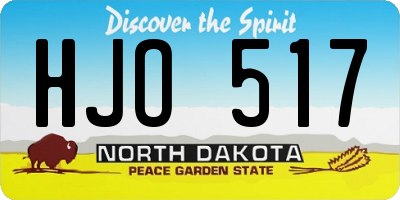 ND license plate HJO517