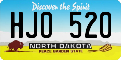 ND license plate HJO520