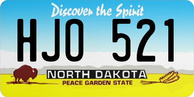 ND license plate HJO521