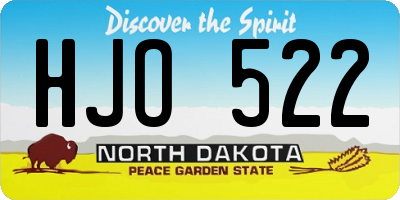 ND license plate HJO522