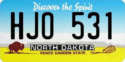 ND license plate HJO531