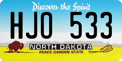 ND license plate HJO533