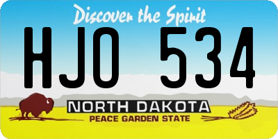 ND license plate HJO534