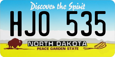 ND license plate HJO535