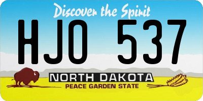 ND license plate HJO537