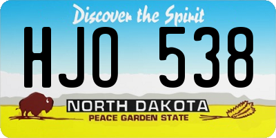 ND license plate HJO538