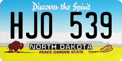 ND license plate HJO539