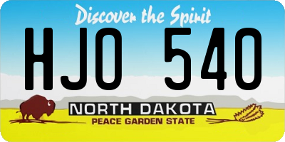 ND license plate HJO540