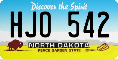 ND license plate HJO542