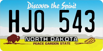 ND license plate HJO543