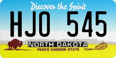 ND license plate HJO545