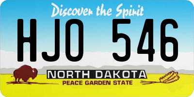 ND license plate HJO546