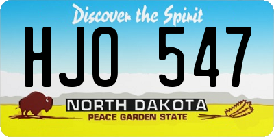 ND license plate HJO547