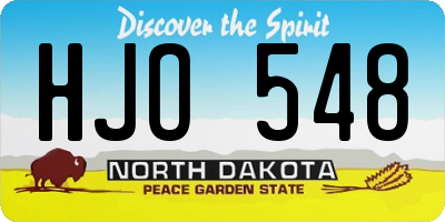 ND license plate HJO548