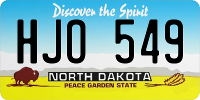 ND license plate HJO549