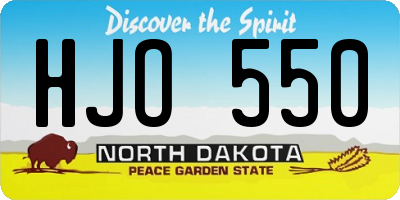 ND license plate HJO550