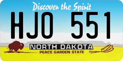 ND license plate HJO551